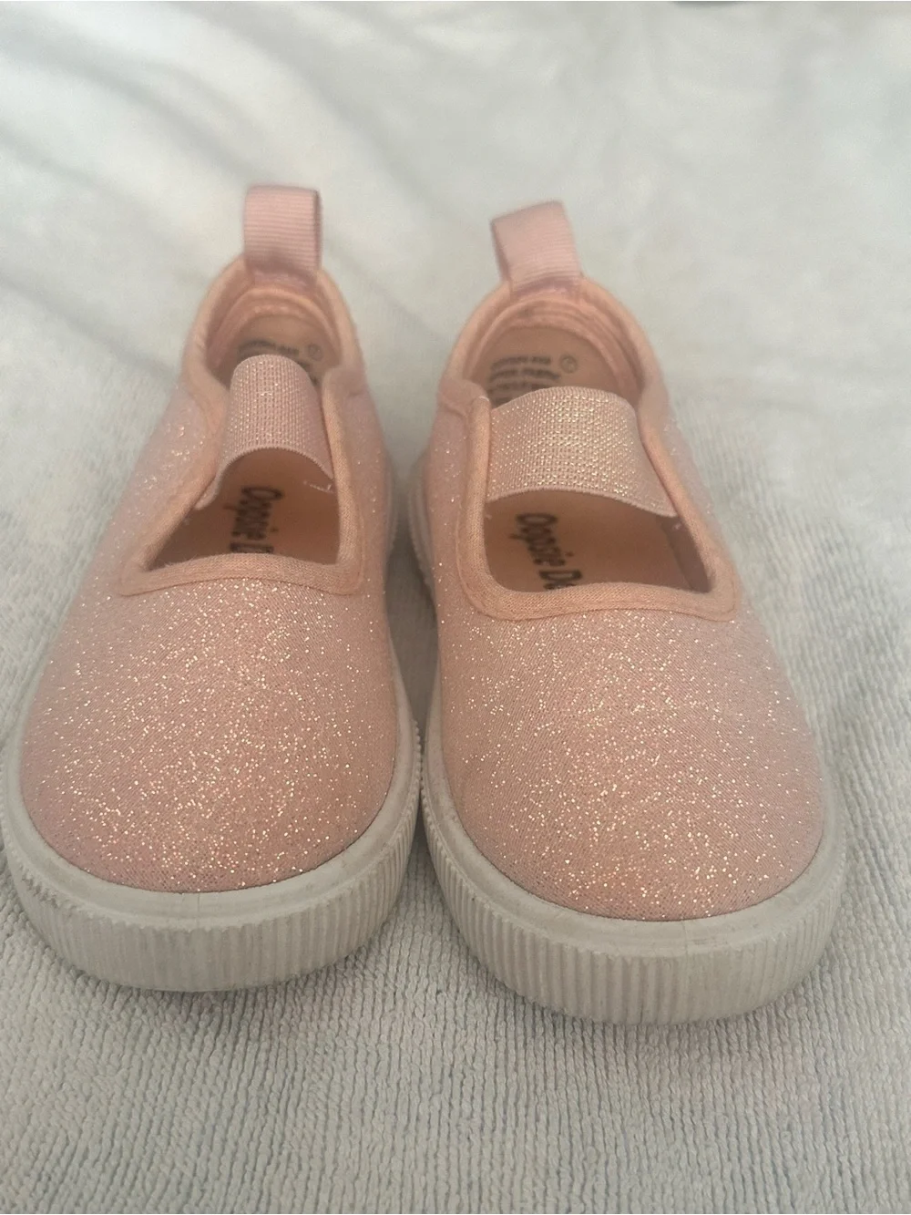 Girls' Glitter Mary Jane Slip-On Shoes in Light Pink